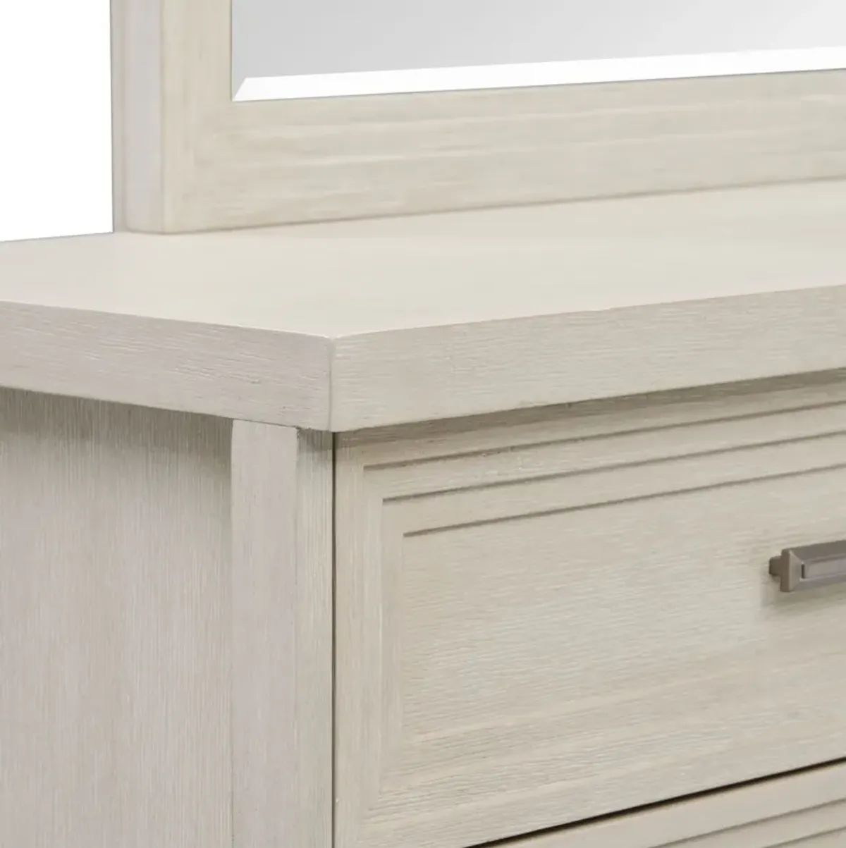 Arielle 5-Piece Queen Bedroom Set with Panel Bed, Dresser and Mirror - Parchment