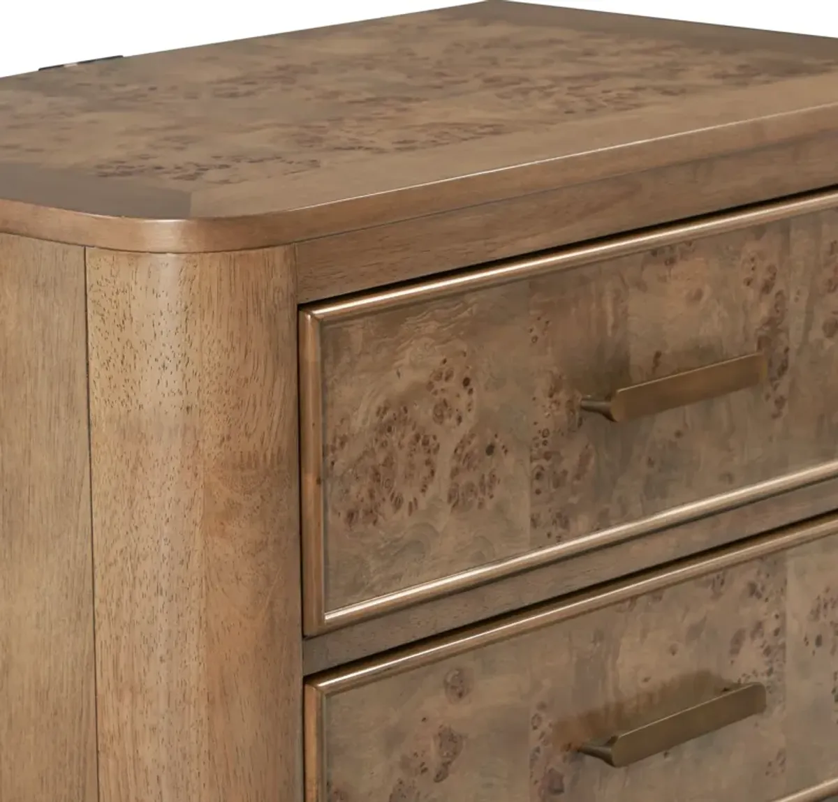 Milan 3-Drawer Nightstand with USB Charging - Blonde