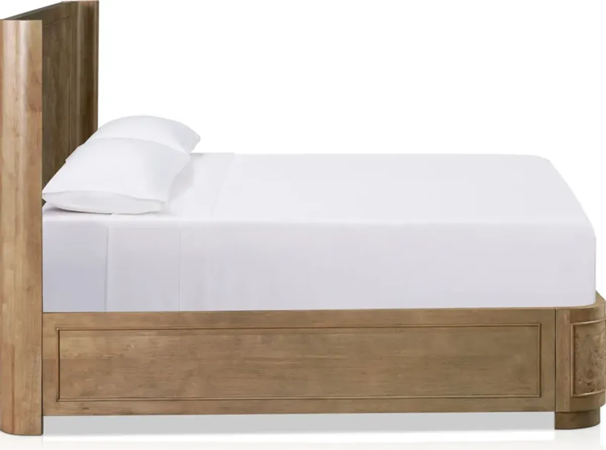 Milan Queen Panel Bed - Blonde