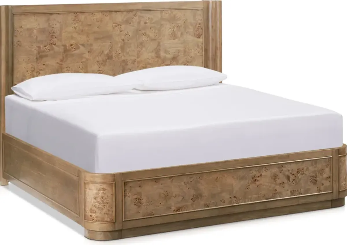 Milan Queen Panel Bed - Blonde