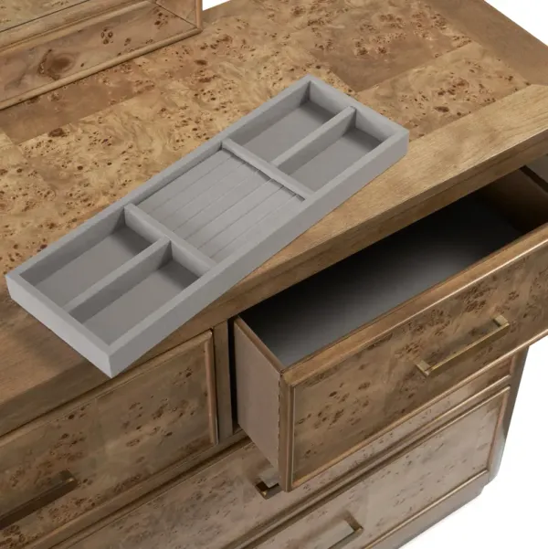 Milan 5-Piece King Panel Bedroom Set with Dresser and Mirror - Blonde