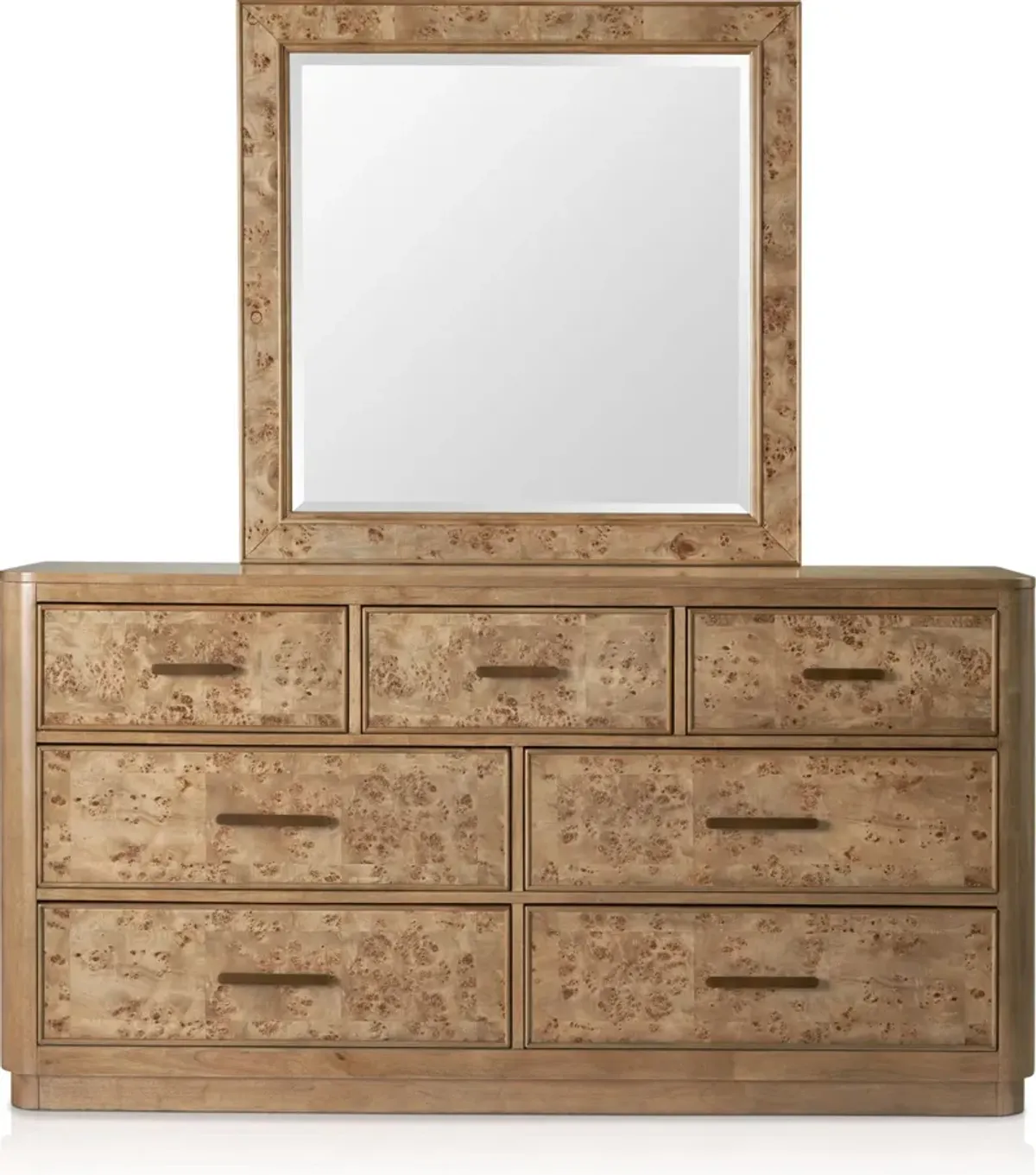 Milan 6Pc King Panel Bedroom Set with Dresser, Mirror & 3-Drawer Nightstand with USB Charging - Bl