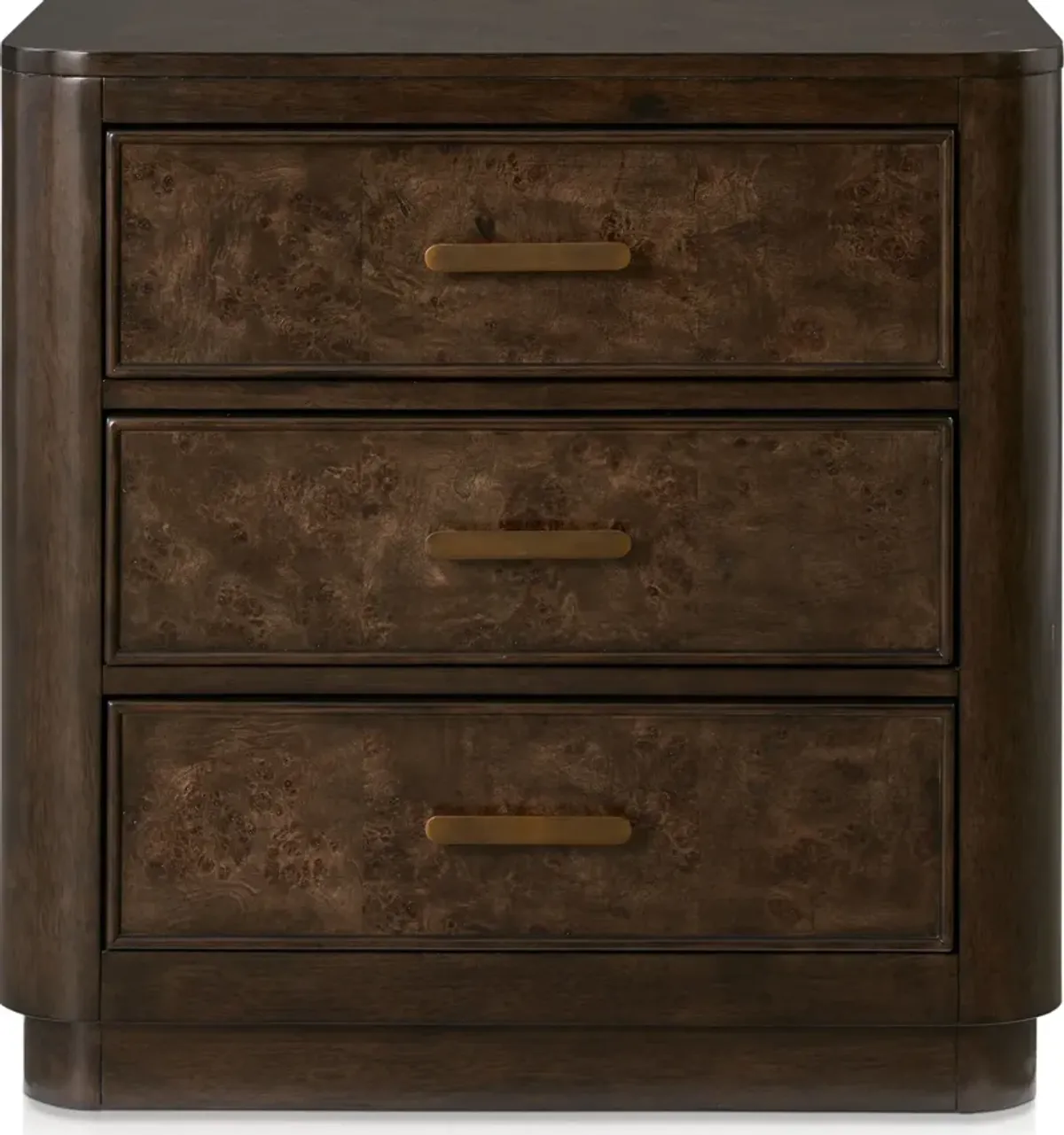 Milan 3-Drawer Nightstand with USB Charging - Espresso