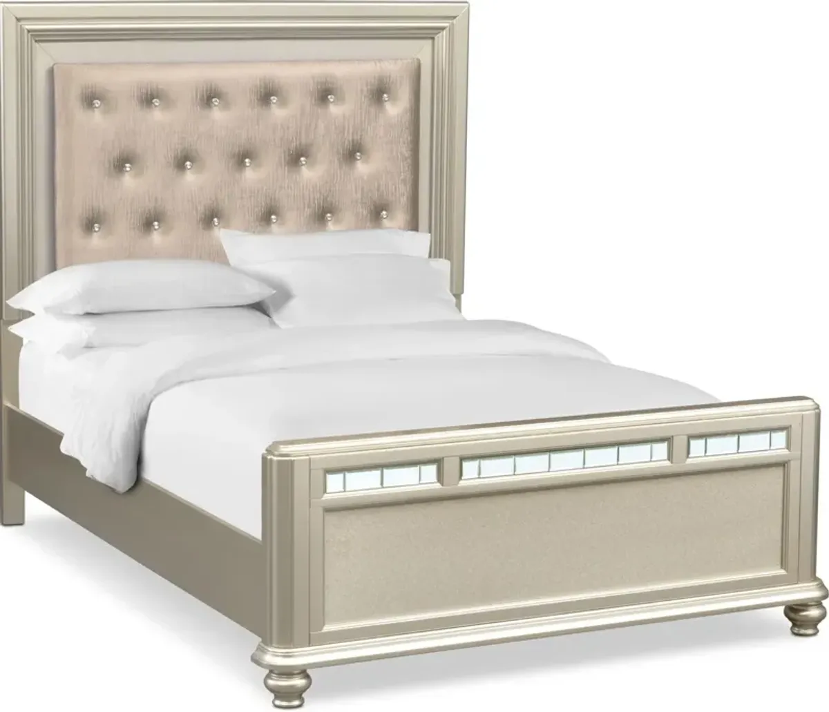 Sabrina 5-Piece King Bedroom Set with Dresser and Mirror - Platinum