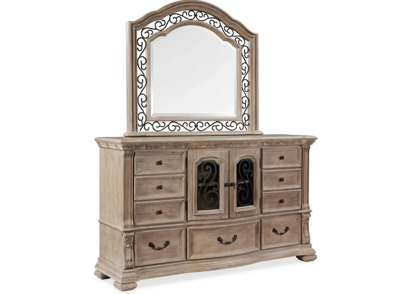 Tuscany Dresser and Mirror - Taupe