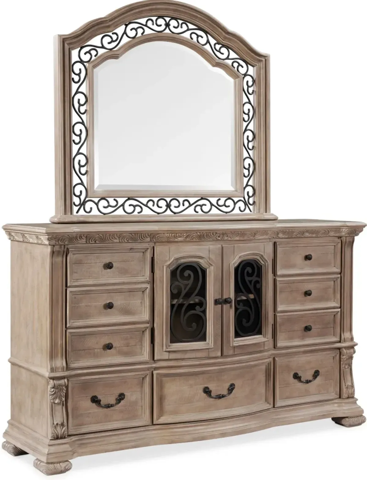 Tuscany Dresser and Mirror - Taupe