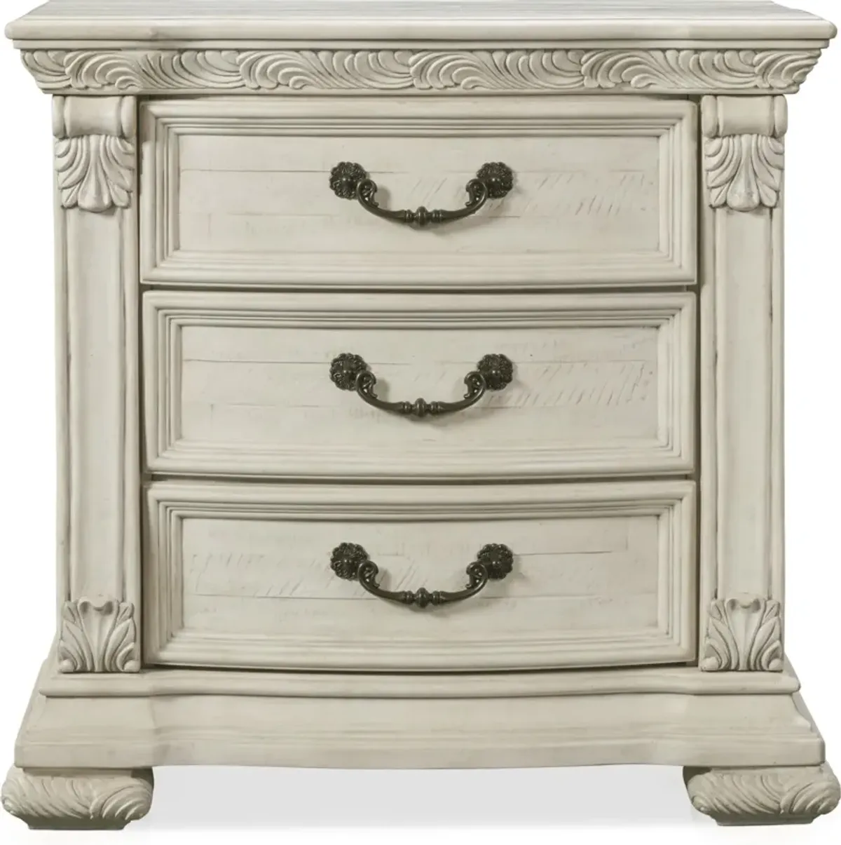 Tuscany Drawer Nightstand with USB Charging - Alabaster