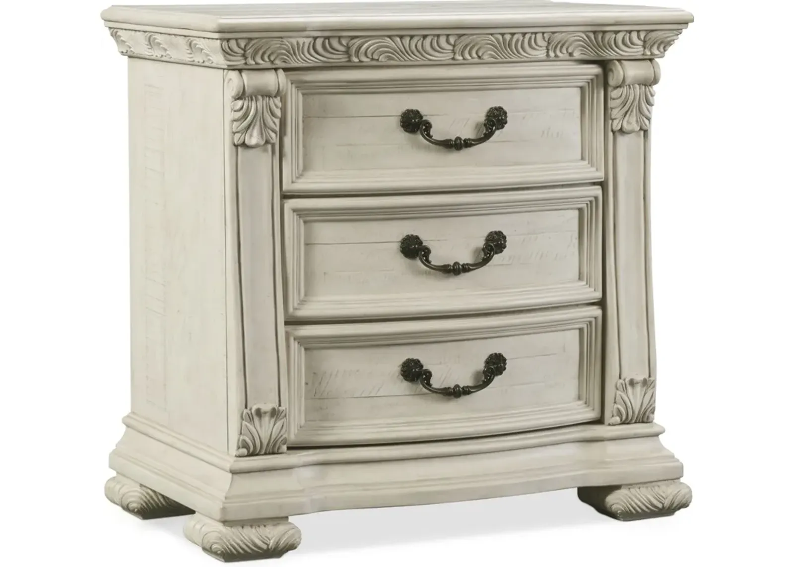 Tuscany Drawer Nightstand with USB Charging - Alabaster