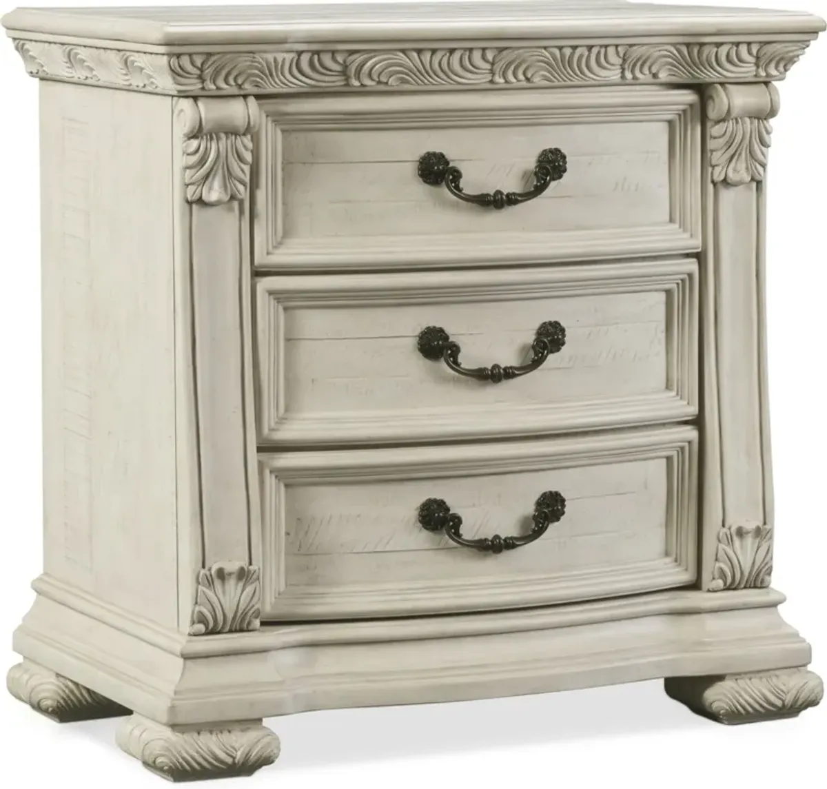 Tuscany Drawer Nightstand with USB Charging - Alabaster