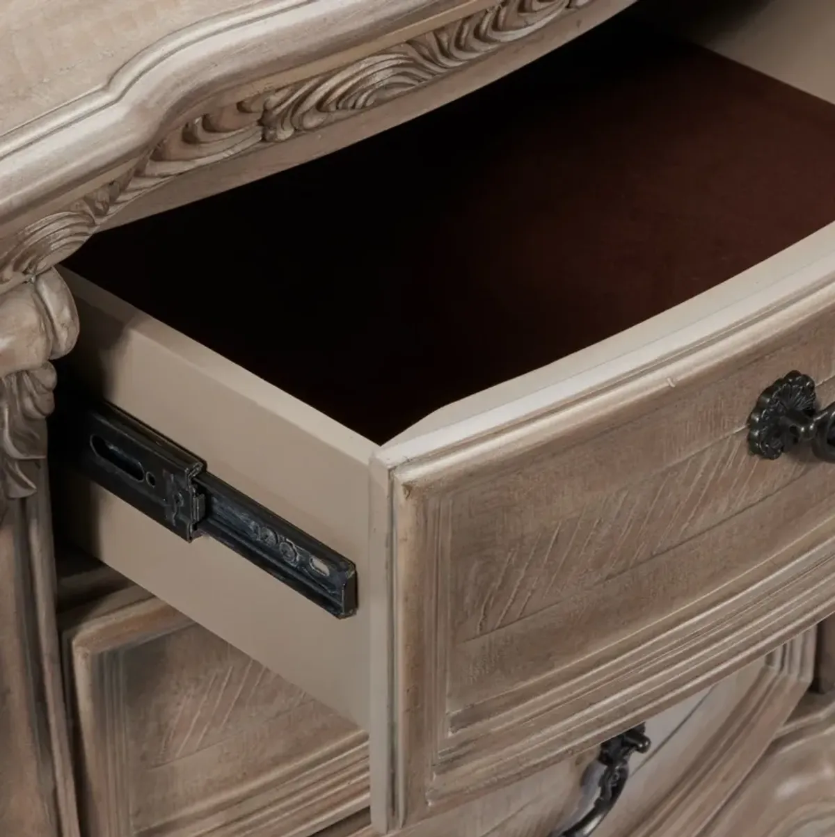 Tuscany Drawer Nightstand with USB Charging - Taupe