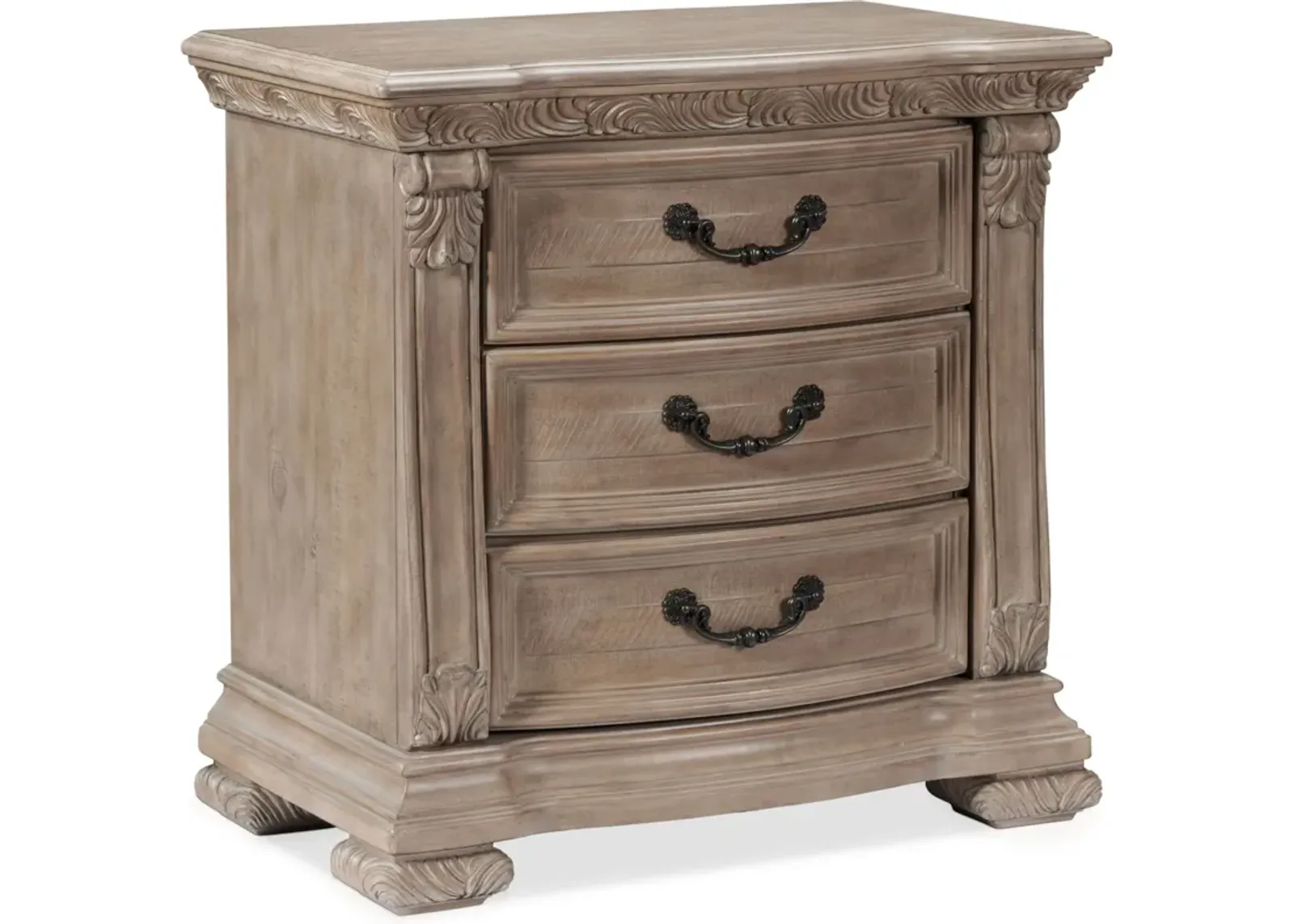 Tuscany Drawer Nightstand with USB Charging - Taupe