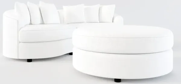 Allegra 2-Piece Sectional and Ottoman - Lovie Chalk