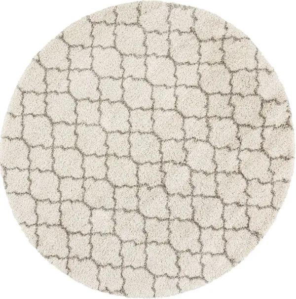 Milano 8' Round Area Rug - Cream