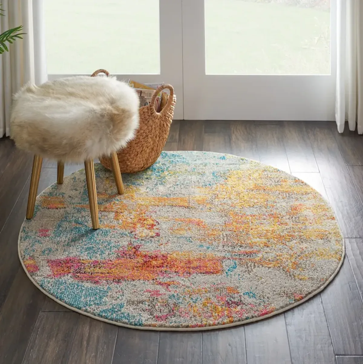 Tulum 4' Round Area Rug - Multicolor