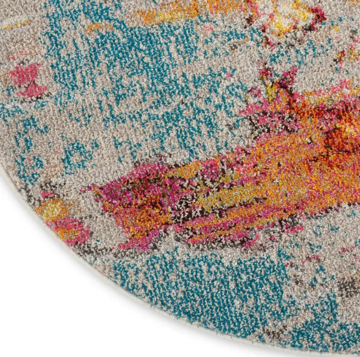 Tulum 8' Round Area Rug - Multicolor