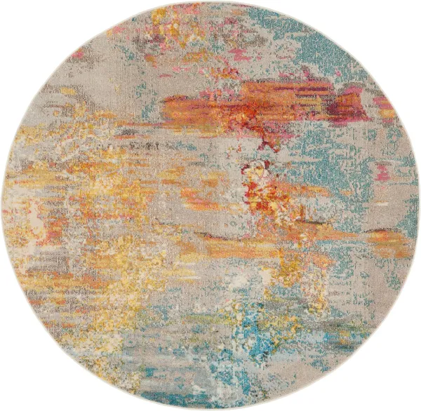 Tulum 8' Round Area Rug - Multicolor