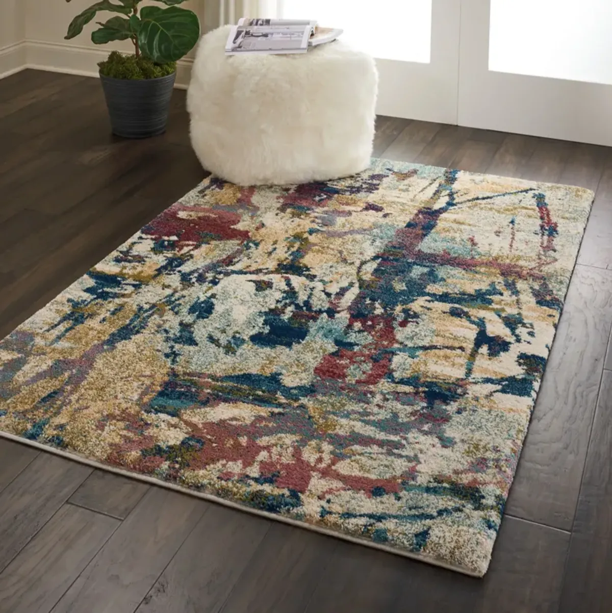 Nicola 4' x 6' Area Rug - Cream Multi