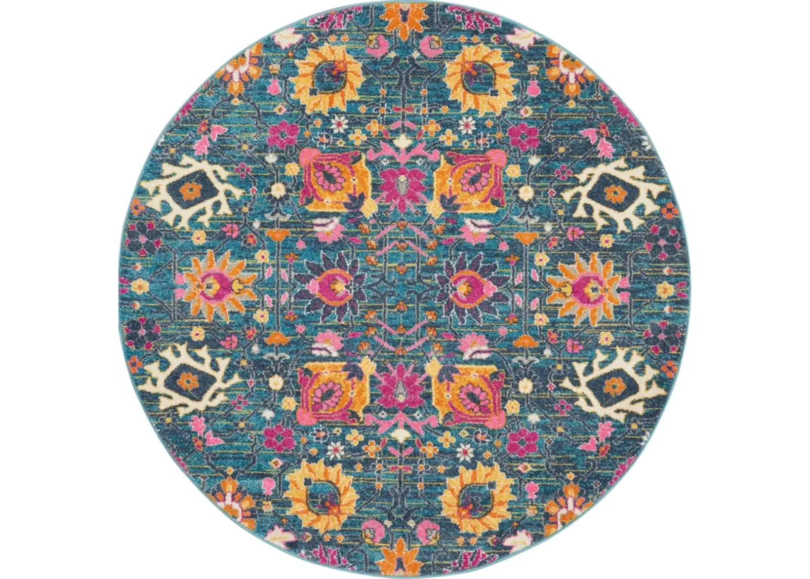 Tralee 4' Round Area Rug - Denim