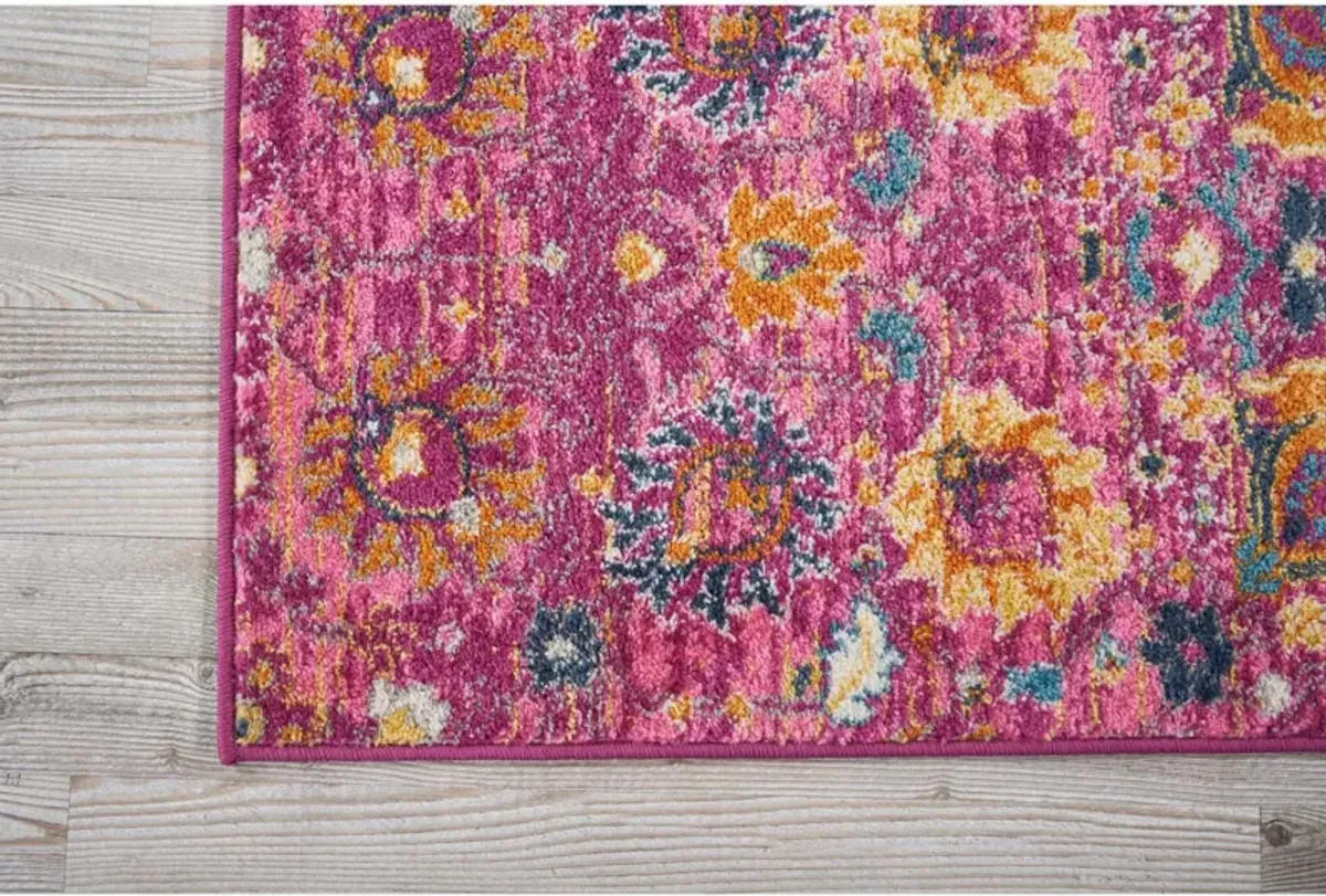 Tralee 2' x 6' Runner - Fuchsia