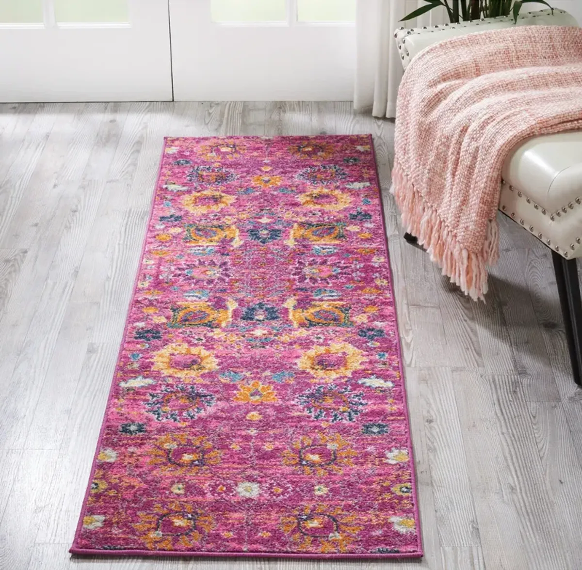 Tralee 2' x 6' Runner - Fuchsia