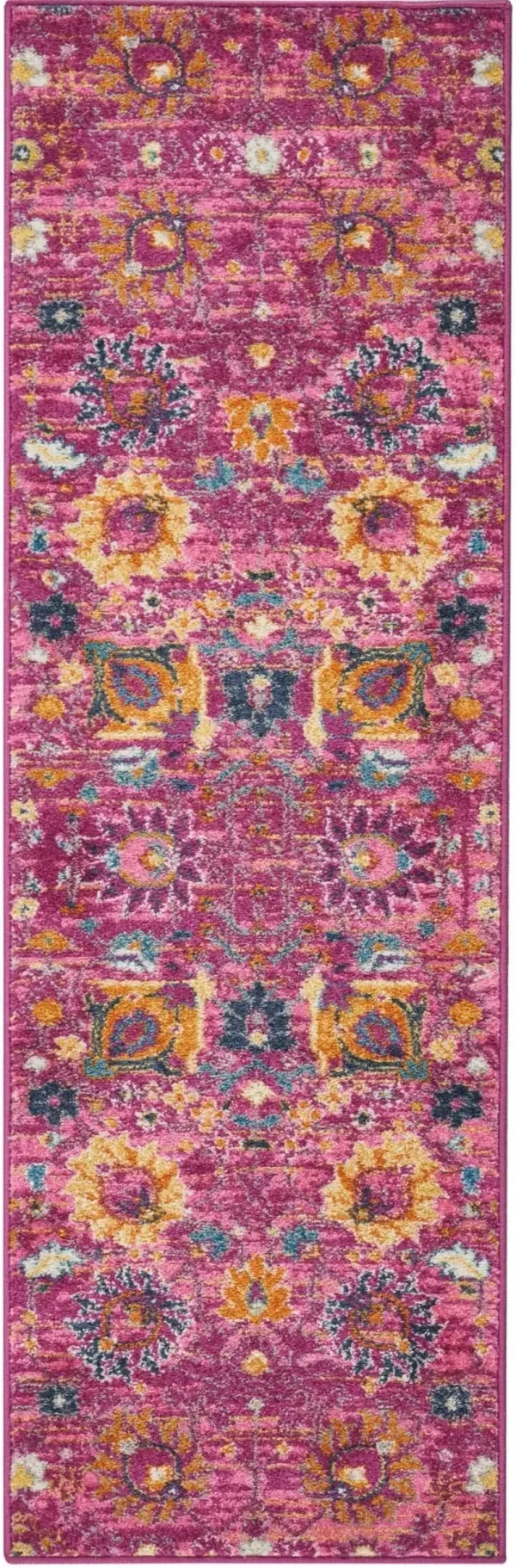 Tralee 2' x 6' Runner - Fuchsia