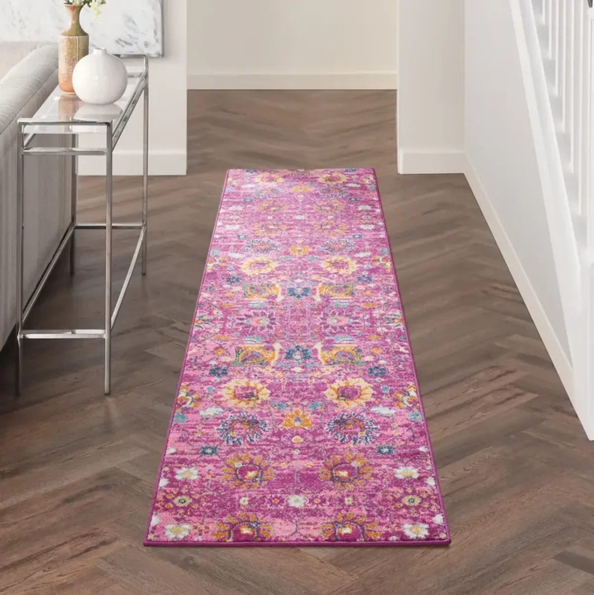 Tralee 2' x 10' Runner - Fuchsia