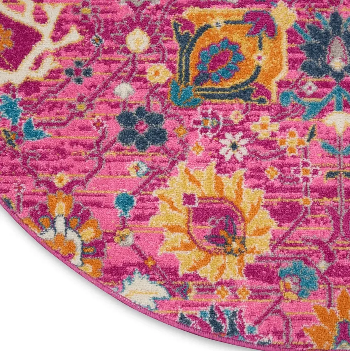 Tralee 8' Round Area Rug - Fuchsia