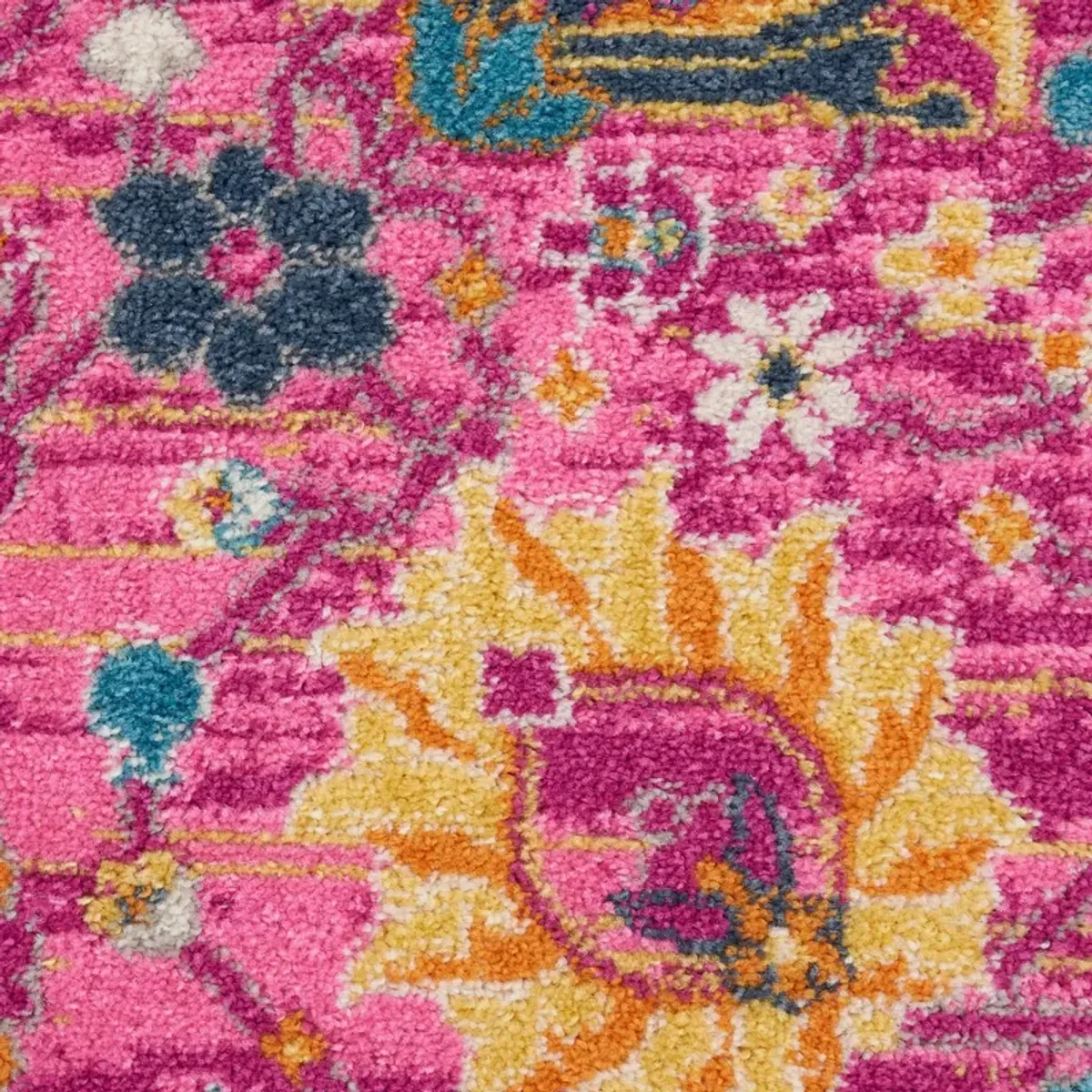 Tralee 8' Round Area Rug - Fuchsia