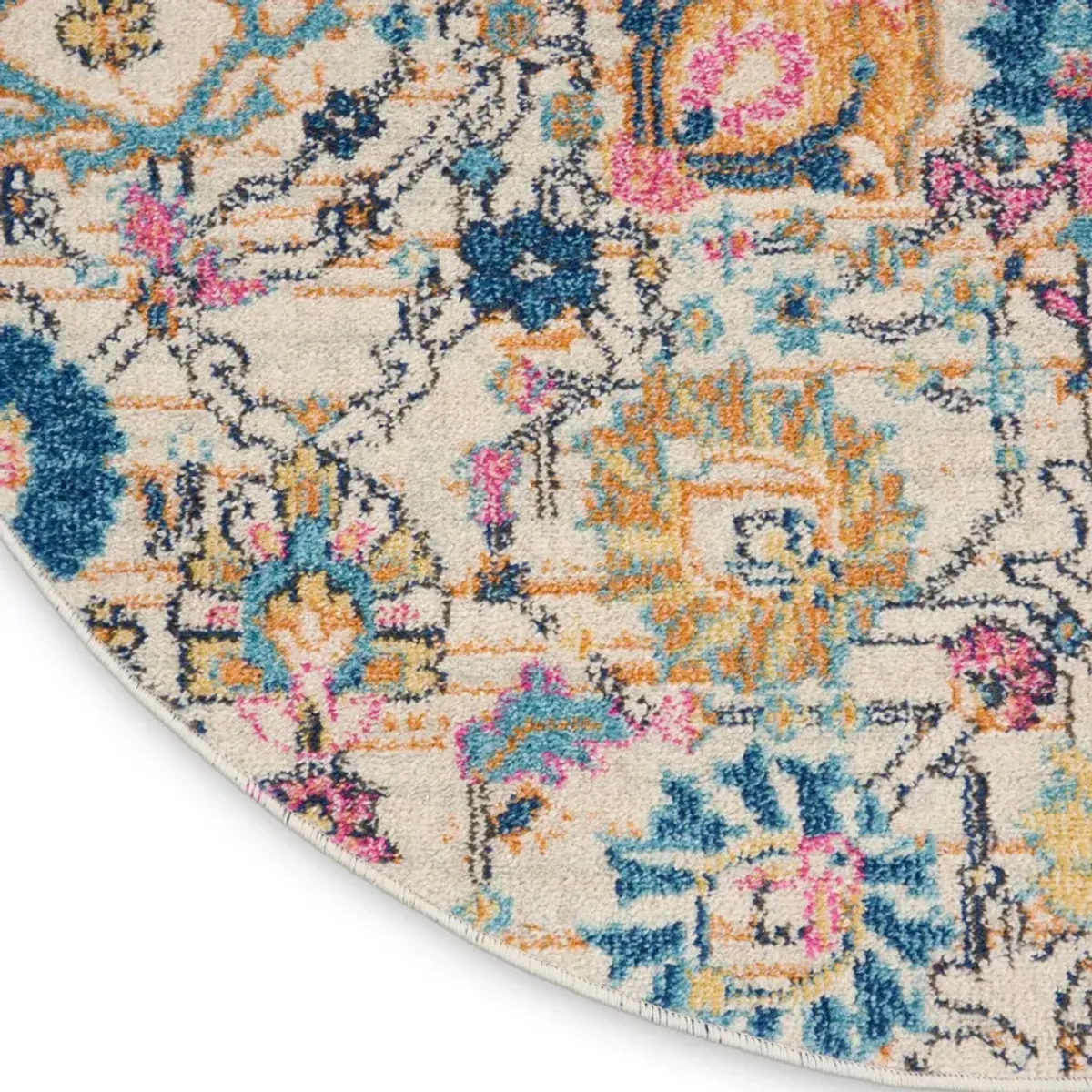 Tralee 4' Round Area Rug - Ivory Multicolor