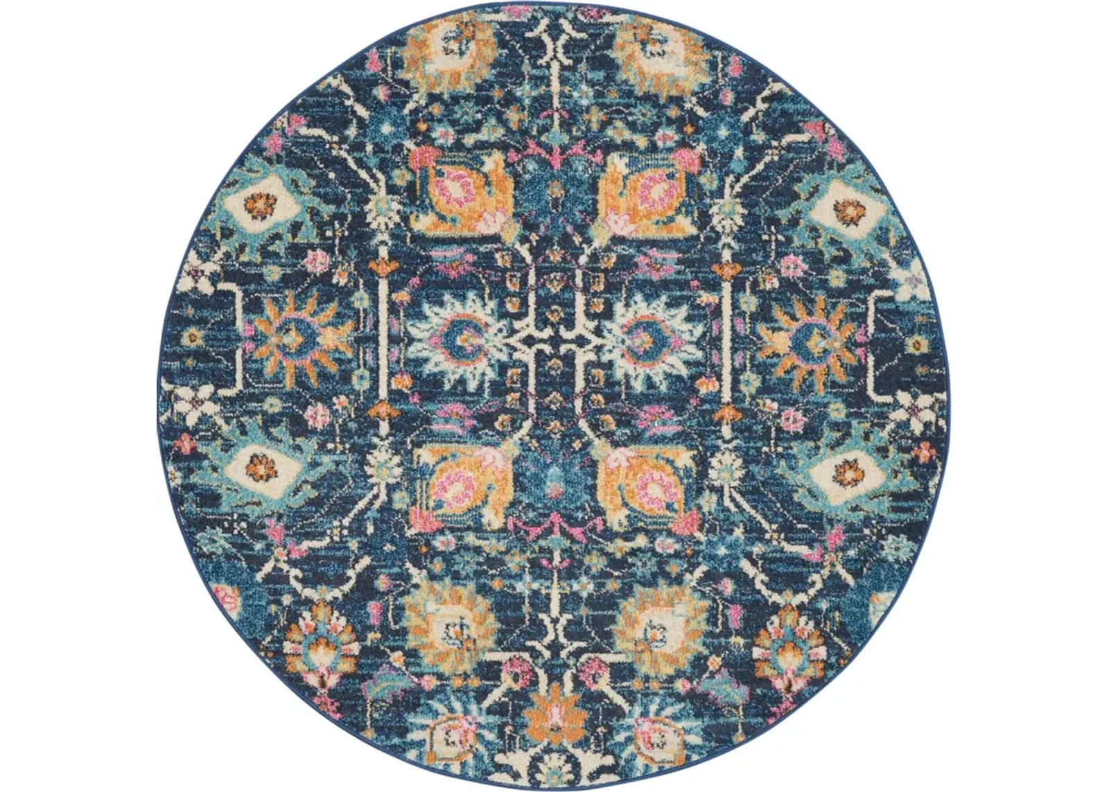 Tralee 5' Round Area Rug - Navy