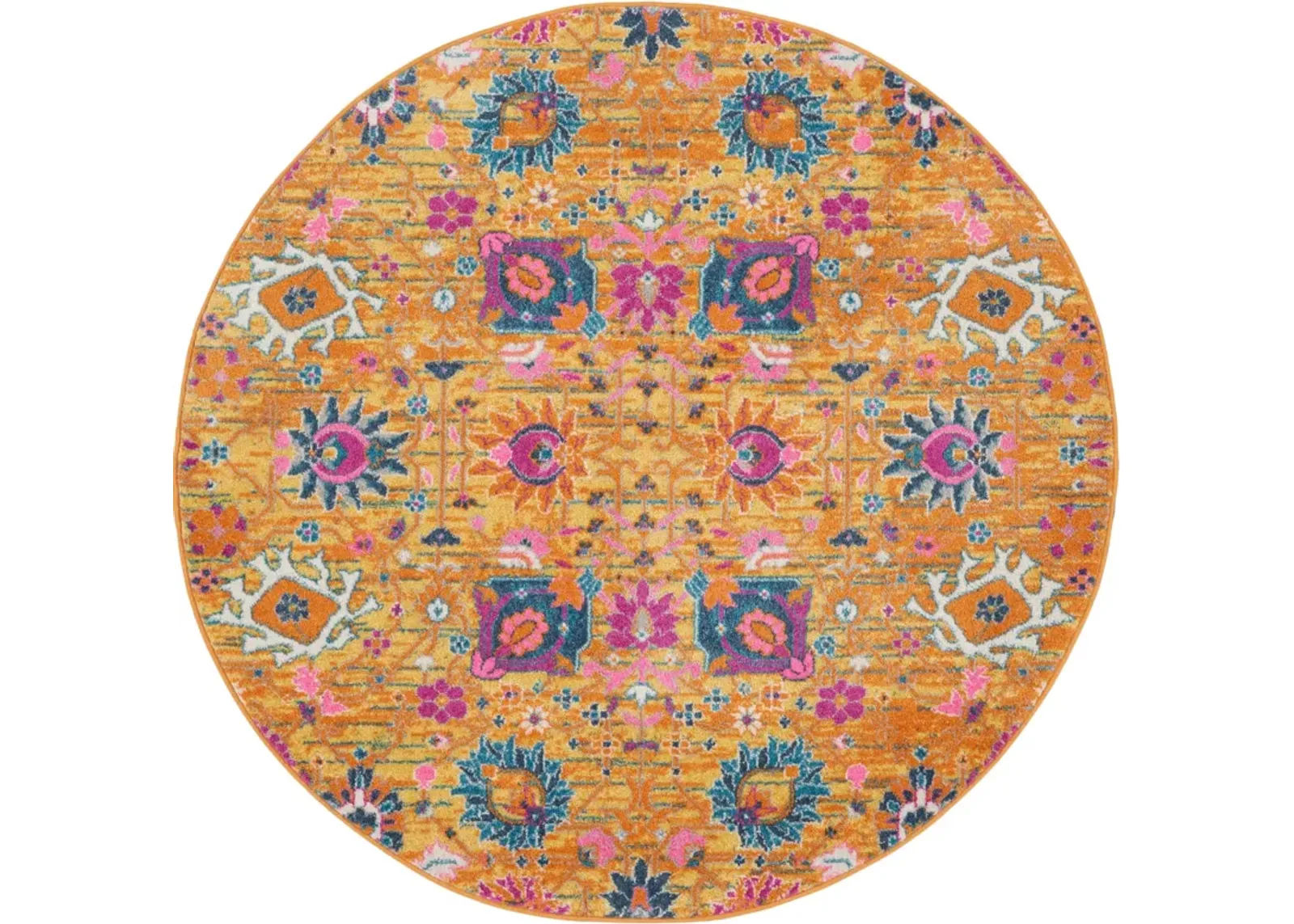 Tralee 5' Round Area Rug - Sun