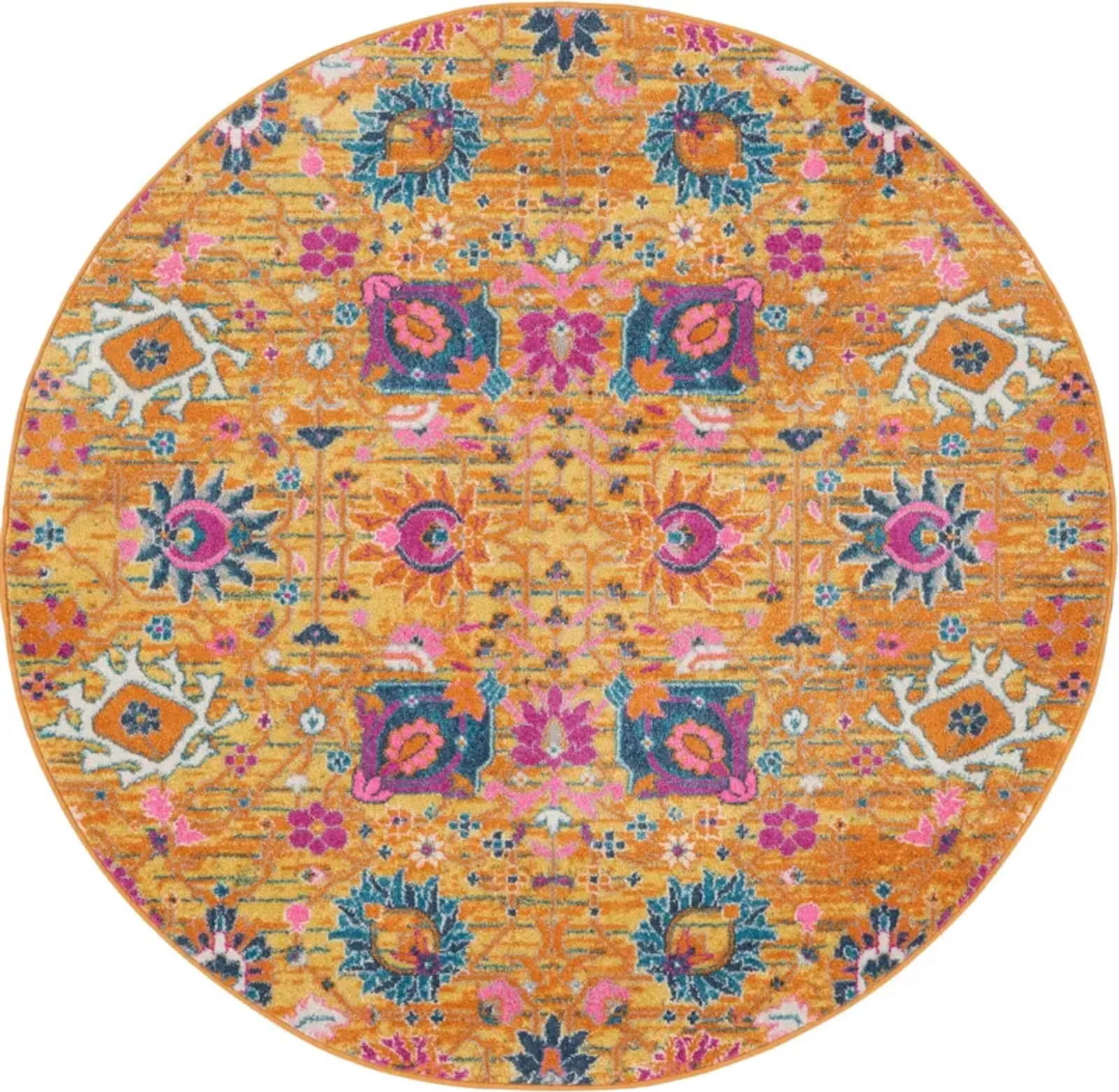 Tralee 8' Round Area Rug - Sun