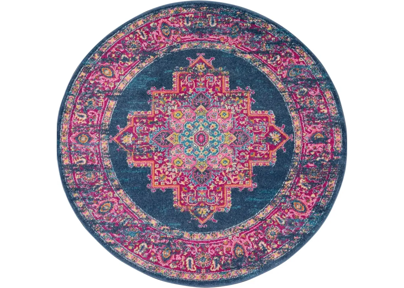 Tralee 4' Round Area Rug - Blue