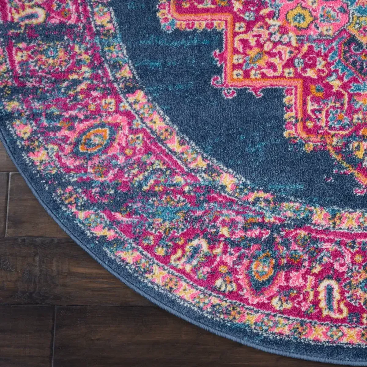 Tralee 8' Round Area Rug - Blue