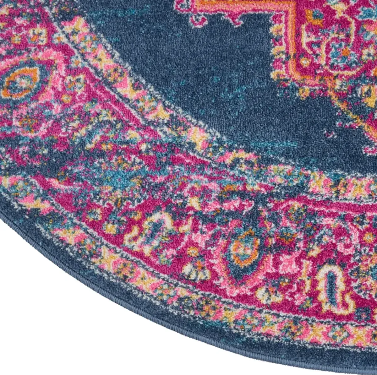 Tralee 8' Round Area Rug - Blue