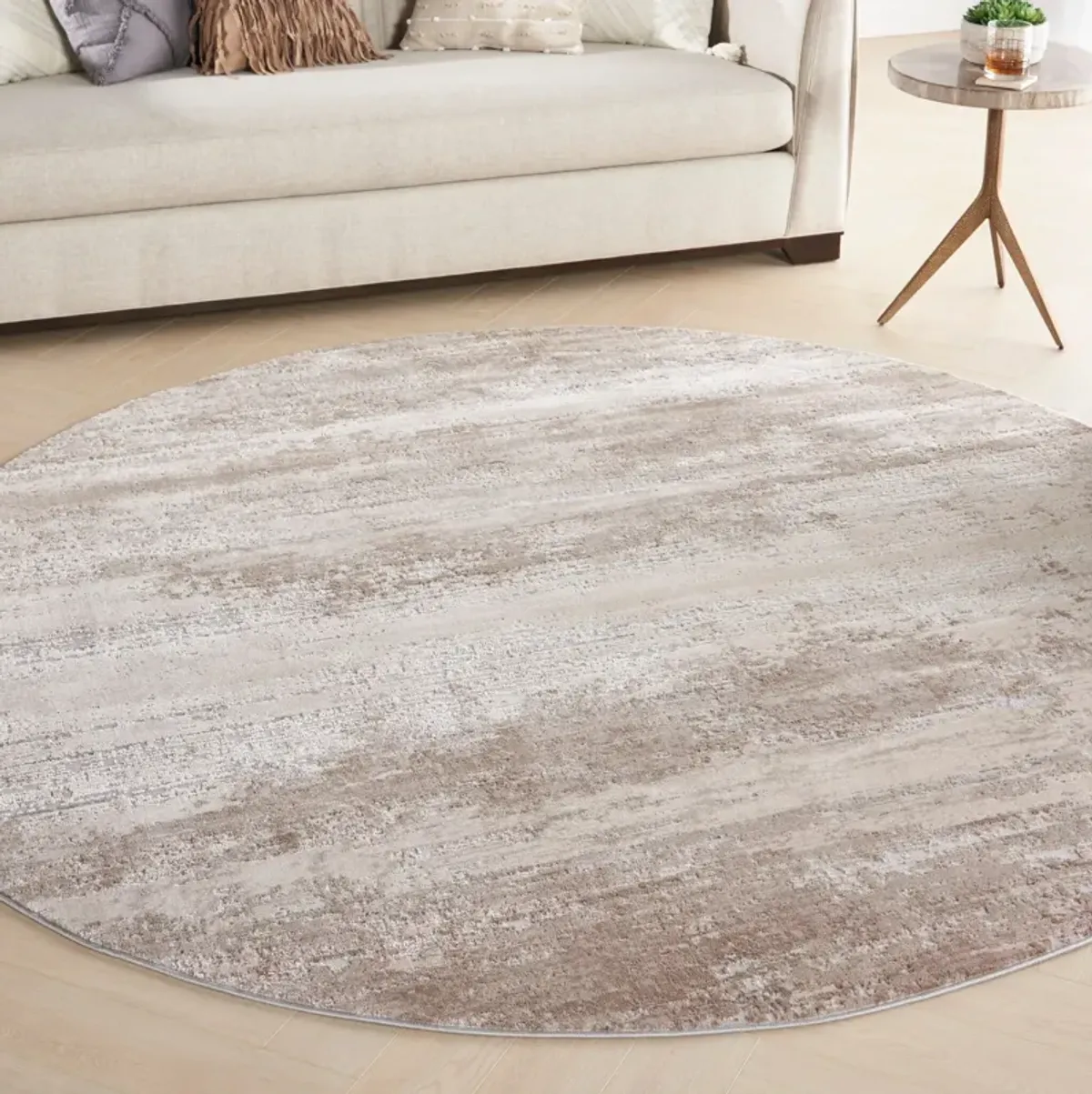 Pembrook 5' Round Area Rug - Beige