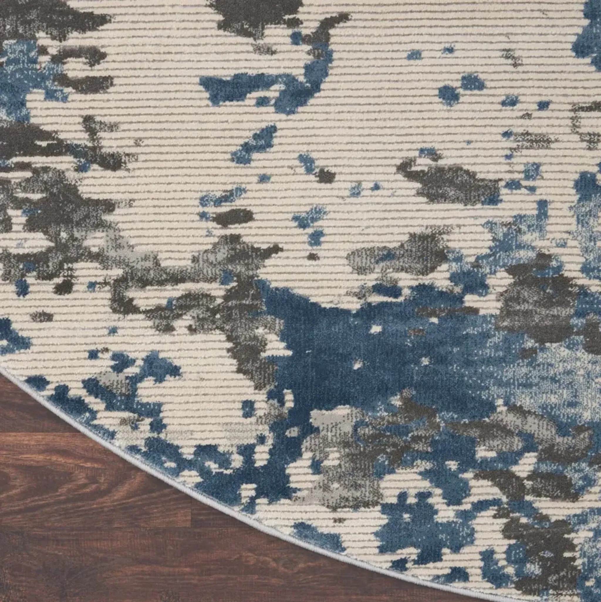 Pembrook 8' Round Area Rug - Blue/Gray | Furniture.com