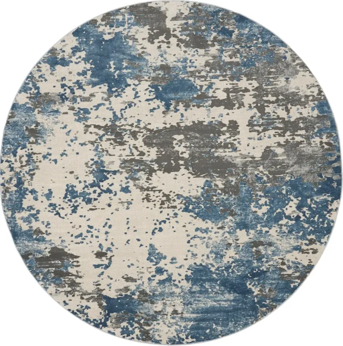 Pembrook 8' Round Area Rug - Blue/Gray