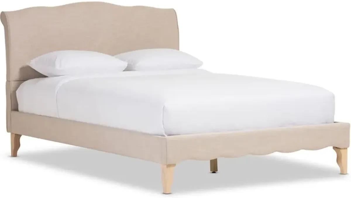 Adara Full Platform Upholstered Bed - Beige