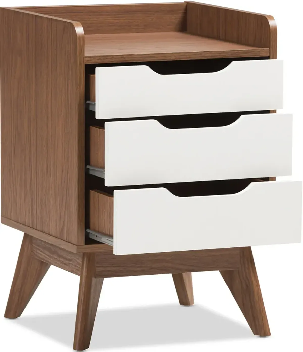 Orlana 3 Drawer Nightstand - White/Walnut Brown