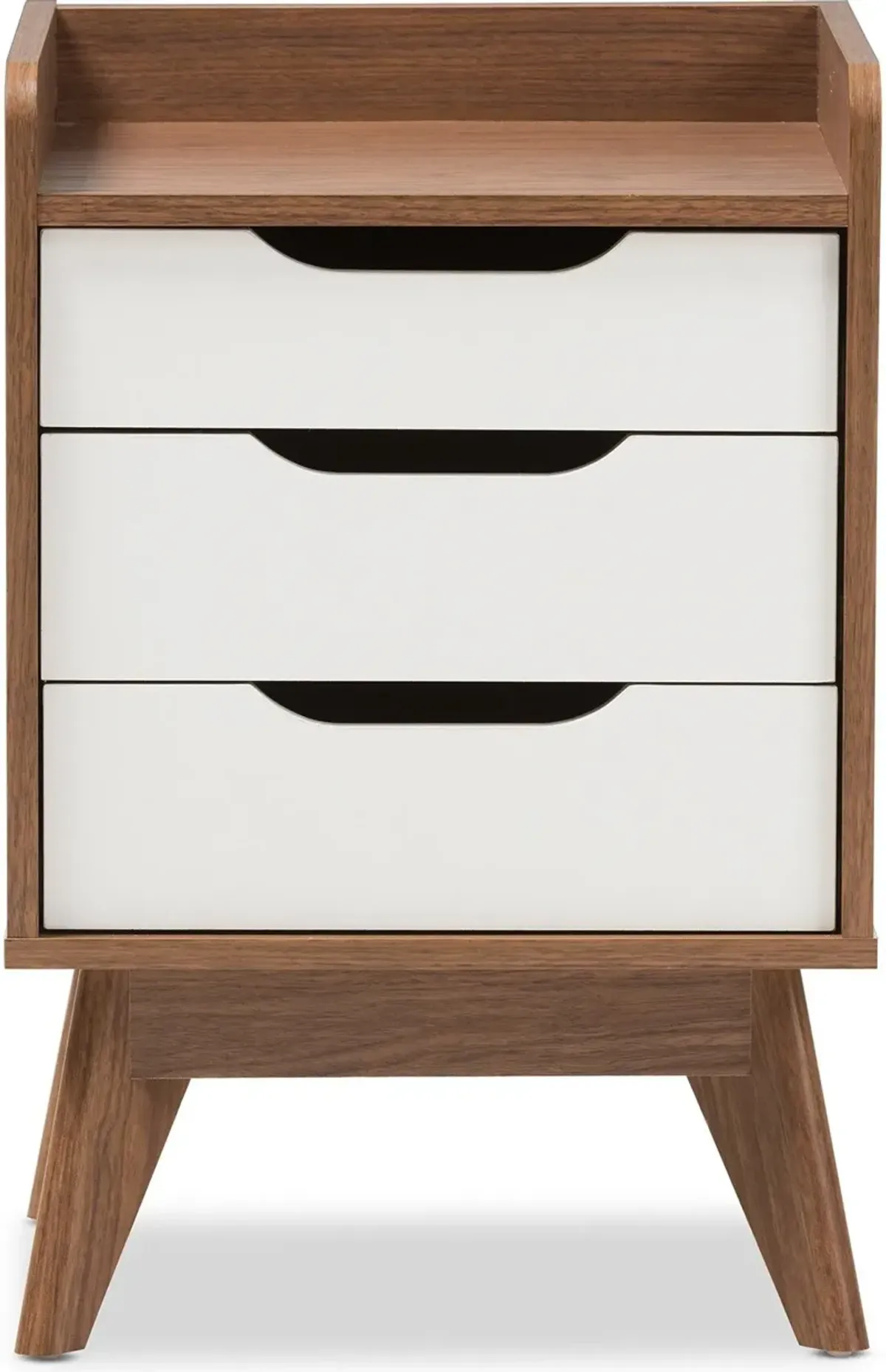 Orlana 3 Drawer Nightstand - White/Walnut Brown