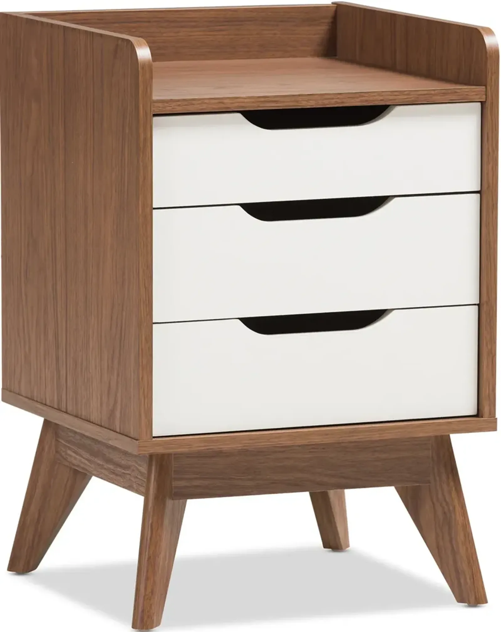 Orlana 3 Drawer Nightstand - White/Walnut Brown