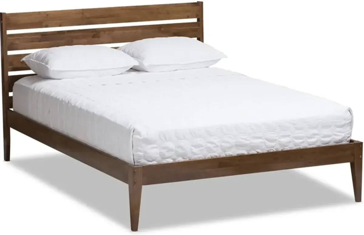 Averie Queen Platform Bed - Walnut Brown