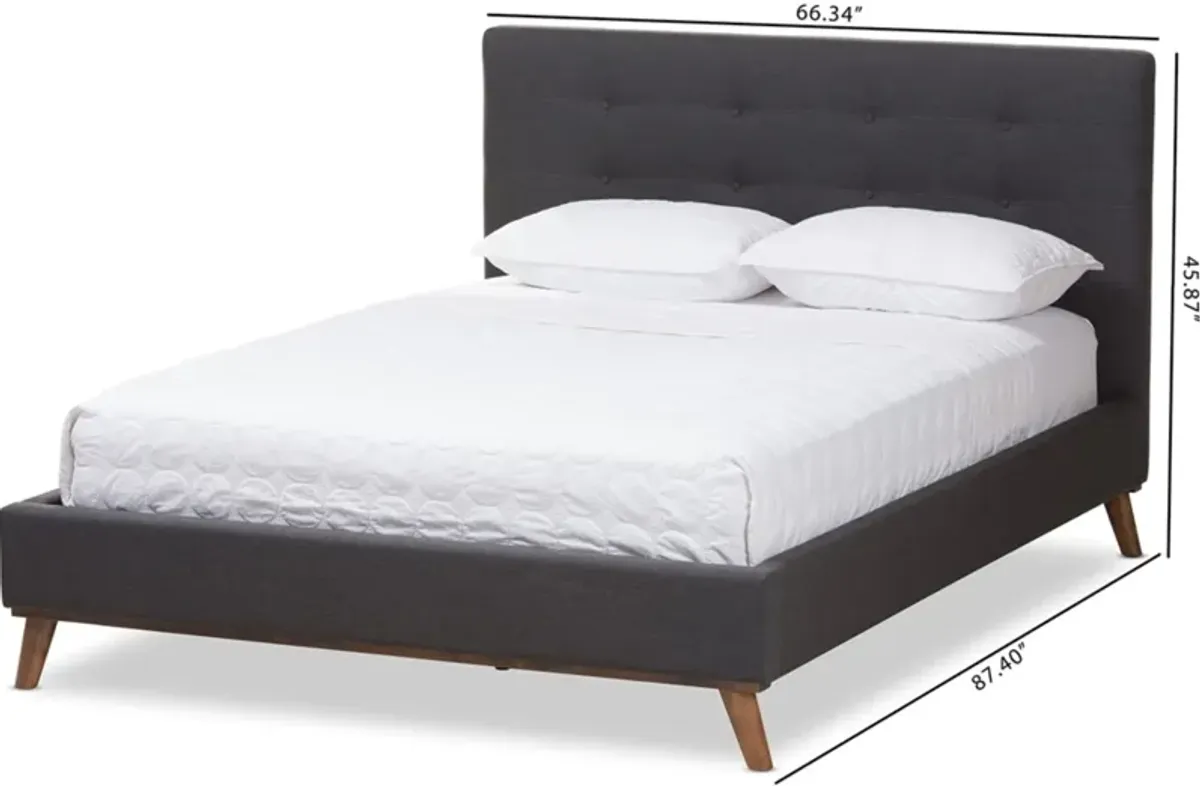 Teyah Full Upholstered Platform Bed - Dark Gray