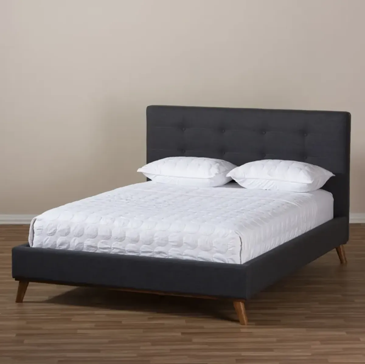 Teyah Full Upholstered Platform Bed - Dark Gray