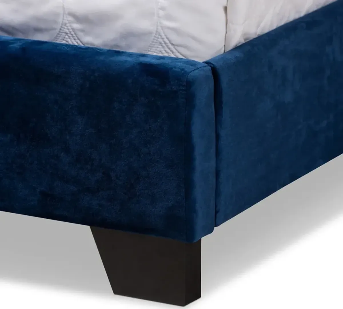 Noen Queen Upholstered Bed - Navy Blue