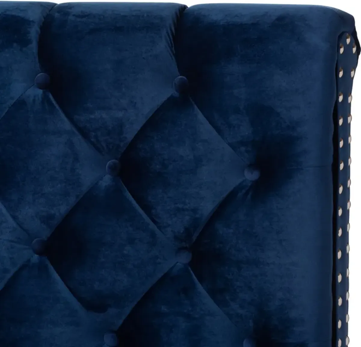 Noen Queen Upholstered Bed - Navy Blue