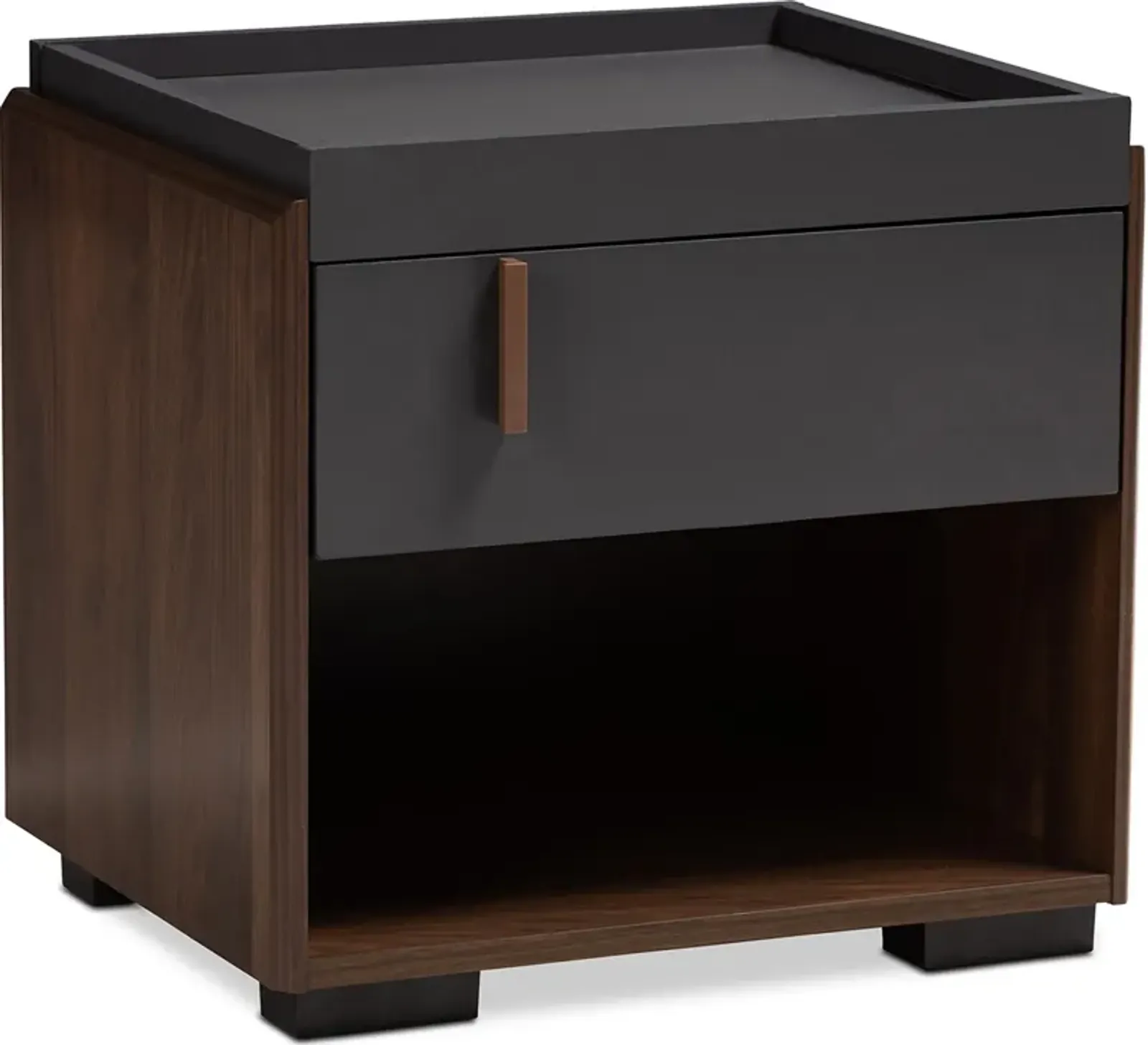 Loreda Nightstand - Gray/Walnut