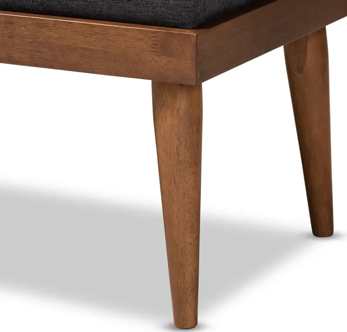 Safir Upholstered Bench - Charcoal/Walnut