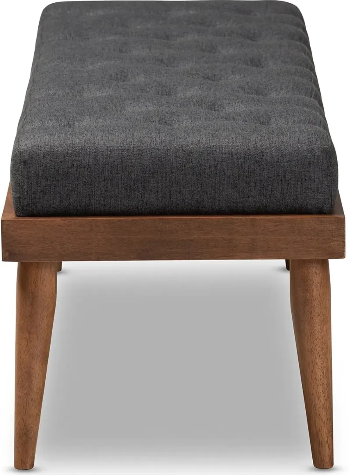 Safir Upholstered Bench - Charcoal/Walnut